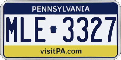 PA license plate MLE3327