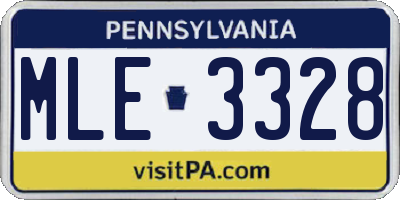 PA license plate MLE3328