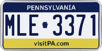 PA license plate MLE3371