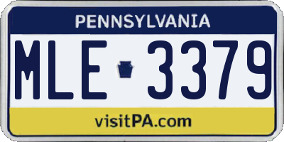 PA license plate MLE3379