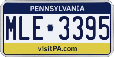 PA license plate MLE3395