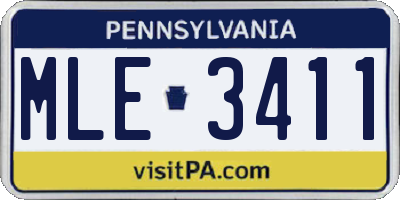 PA license plate MLE3411