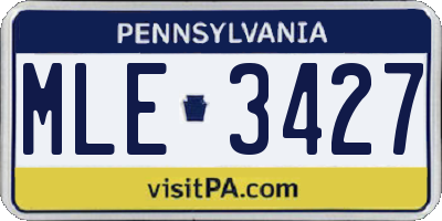 PA license plate MLE3427