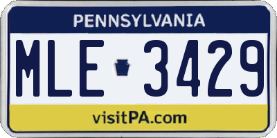 PA license plate MLE3429