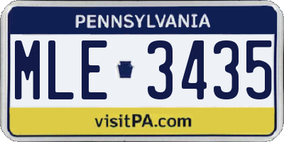PA license plate MLE3435