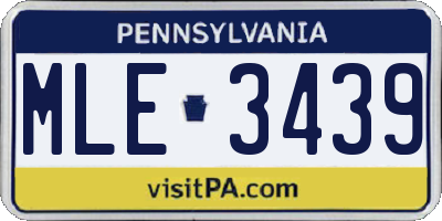 PA license plate MLE3439
