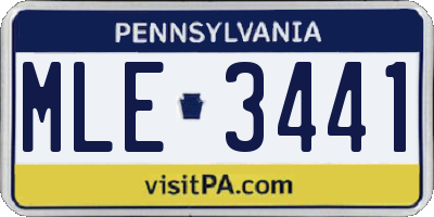 PA license plate MLE3441