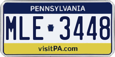 PA license plate MLE3448