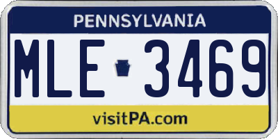 PA license plate MLE3469