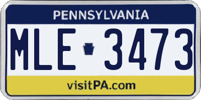 PA license plate MLE3473