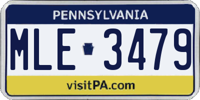 PA license plate MLE3479