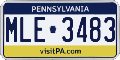 PA license plate MLE3483