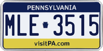 PA license plate MLE3515