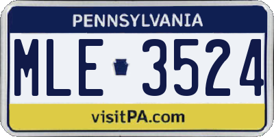 PA license plate MLE3524