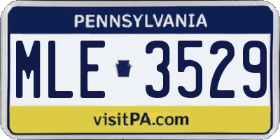 PA license plate MLE3529