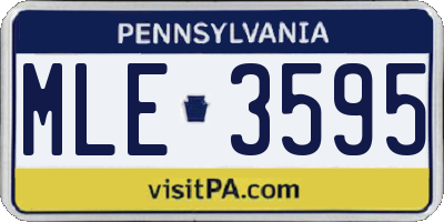 PA license plate MLE3595