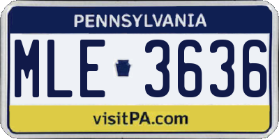 PA license plate MLE3636