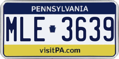 PA license plate MLE3639