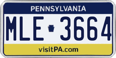 PA license plate MLE3664