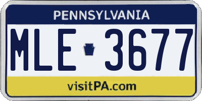 PA license plate MLE3677