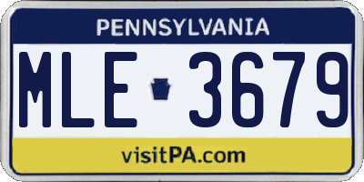 PA license plate MLE3679