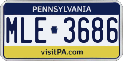 PA license plate MLE3686
