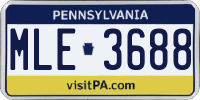 PA license plate MLE3688