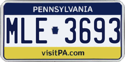 PA license plate MLE3693