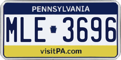 PA license plate MLE3696