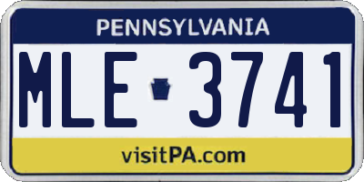 PA license plate MLE3741