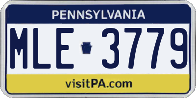 PA license plate MLE3779