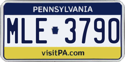 PA license plate MLE3790