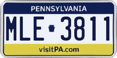 PA license plate MLE3811