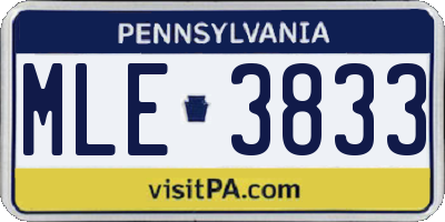 PA license plate MLE3833