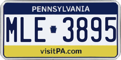 PA license plate MLE3895