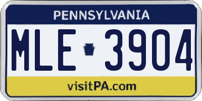 PA license plate MLE3904