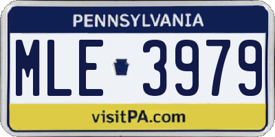 PA license plate MLE3979
