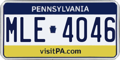 PA license plate MLE4046