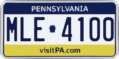 PA license plate MLE4100