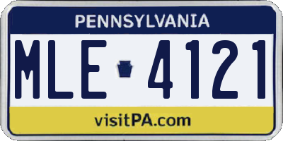 PA license plate MLE4121