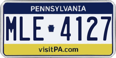 PA license plate MLE4127