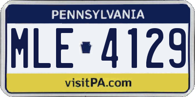 PA license plate MLE4129
