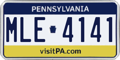 PA license plate MLE4141
