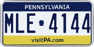 PA license plate MLE4144