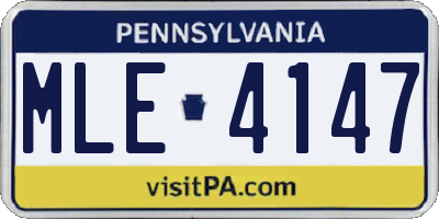 PA license plate MLE4147