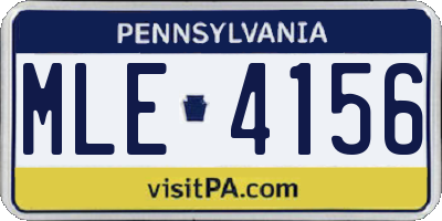 PA license plate MLE4156