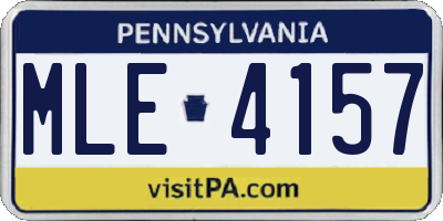 PA license plate MLE4157