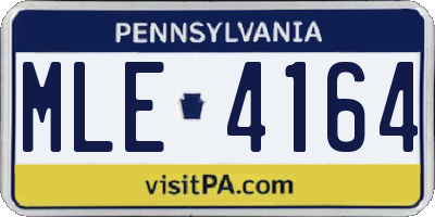 PA license plate MLE4164