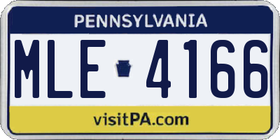 PA license plate MLE4166