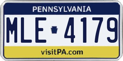 PA license plate MLE4179